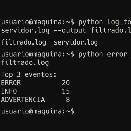 Imagen de terminal con líneas de comando